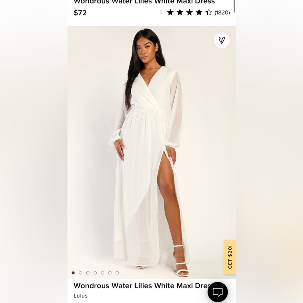 Lulu’s Wondrous Water Lillies White Maxi Dress